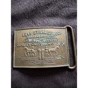 VTG Levi's Leather Belt Buckle Marked Levi Strauss‎ California Tiffany & Co